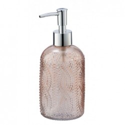 Soap dispenser Retro round pink glass, 400 ml