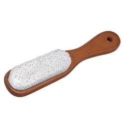 Pumice stone on wooden handle